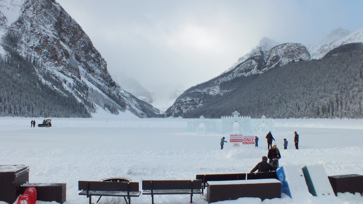 Skating at Lake Louise in Alberta