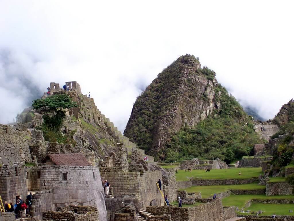 An image of the astronomical observatory building at Machu Picchu in Urubamba Province, Peru