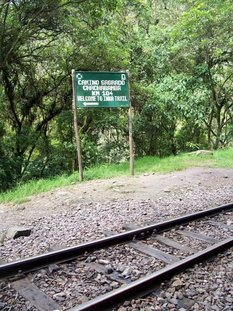 Chachabamba Inca Trail sign, Peru