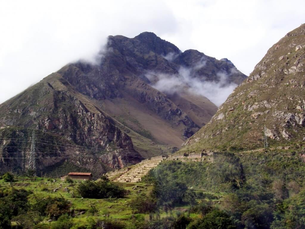 Cloudy mountain tops heading to Inca Trail, Peru