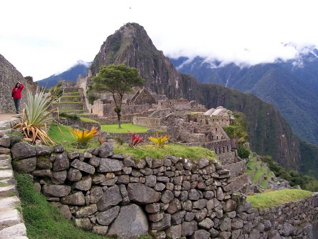 View of Huayna Picchu mountain at Machu Picchu, in Urubamba Province, Peru.