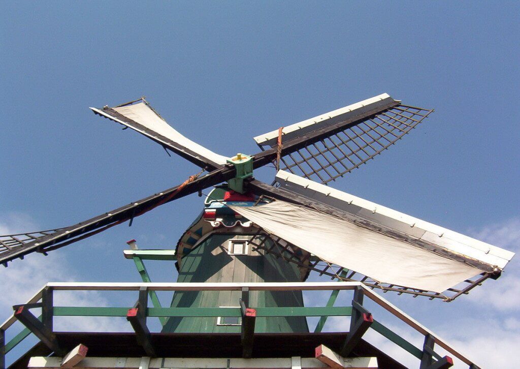 Windmill sails at zaanse schans, the netherlands