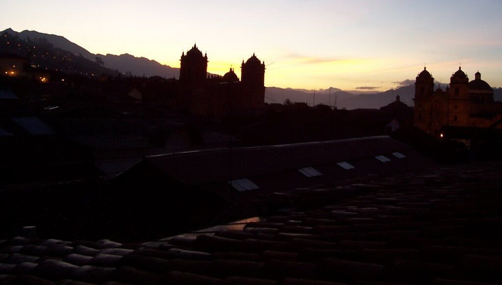 sunset over cusco, peru