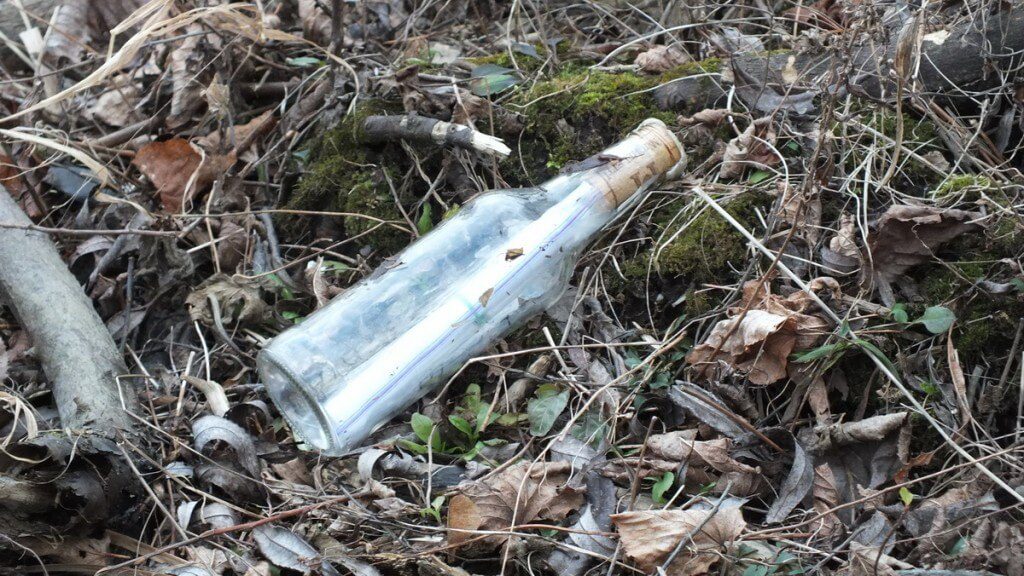 Message sits inside a bottle