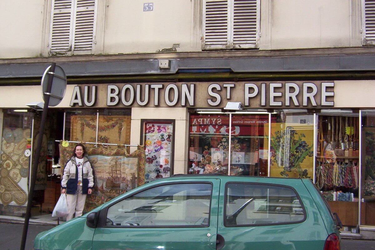 Au Bouton St Pierre - Jean stands out front - Paris - France