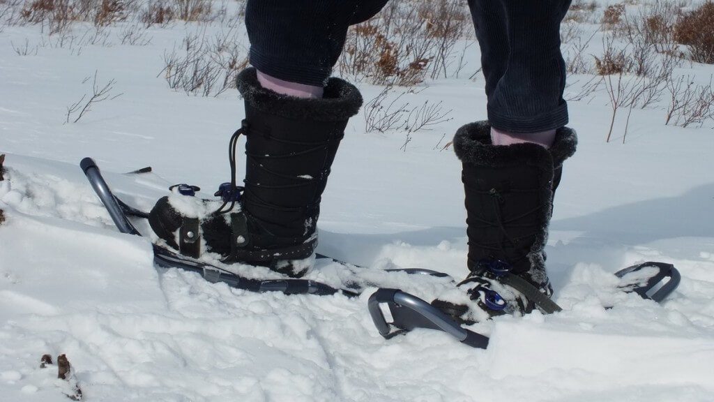 Jean's snowshoes in Algonquin Park