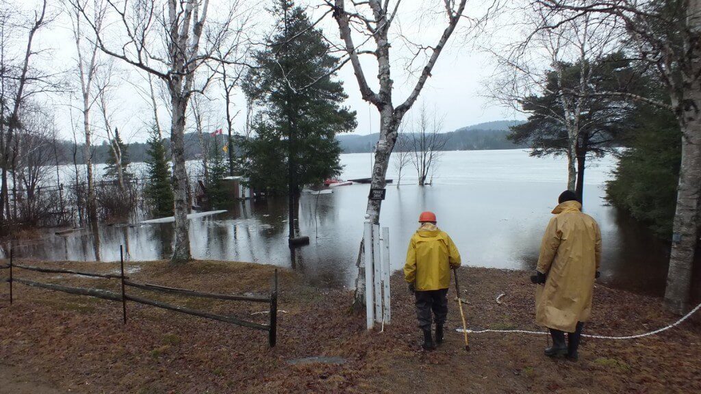 Oxtongue Lake flooding - west shoreline - April 20 2013