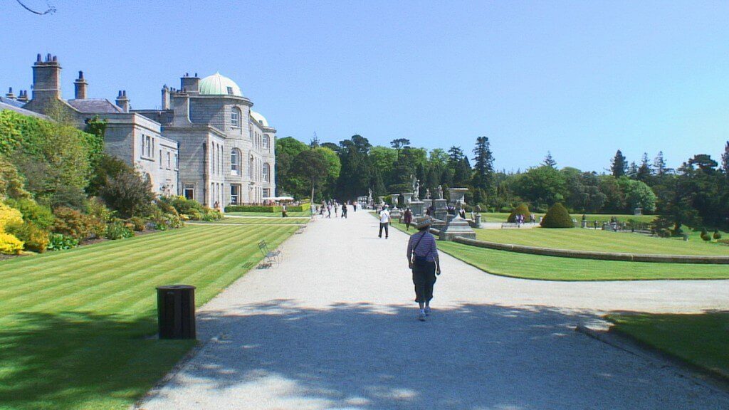 Powerscourt - Jean walks on the Upper Terrace - Ireland