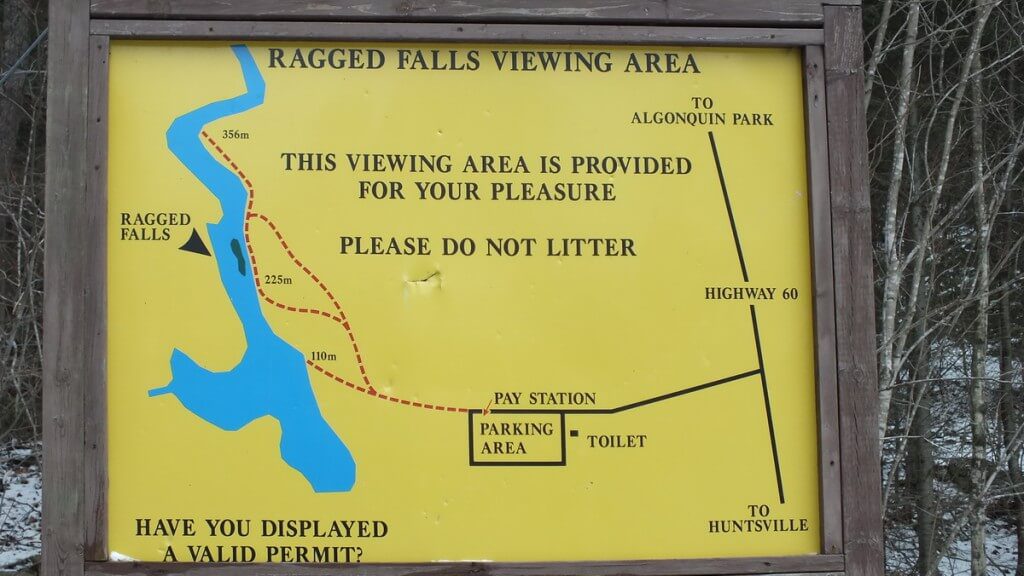 Ragged Falls - map - Oxtongue River - Ontario - April 20 2013