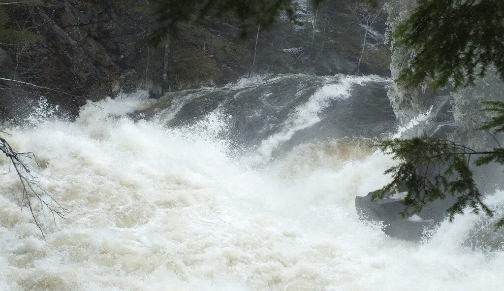 Ragged Falls - top of falls on leftside - Oxtongue River - Ontario - April 20 2013