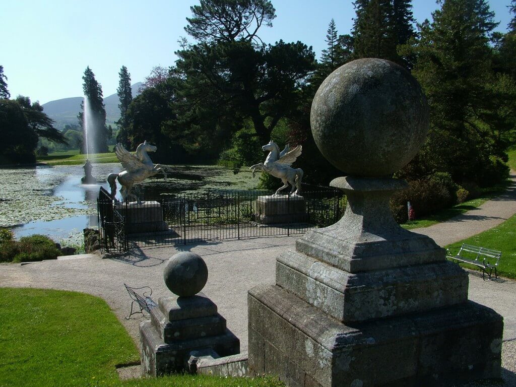 Tiriton Lake - view of Winged Horses - Powerscourt - Ireland