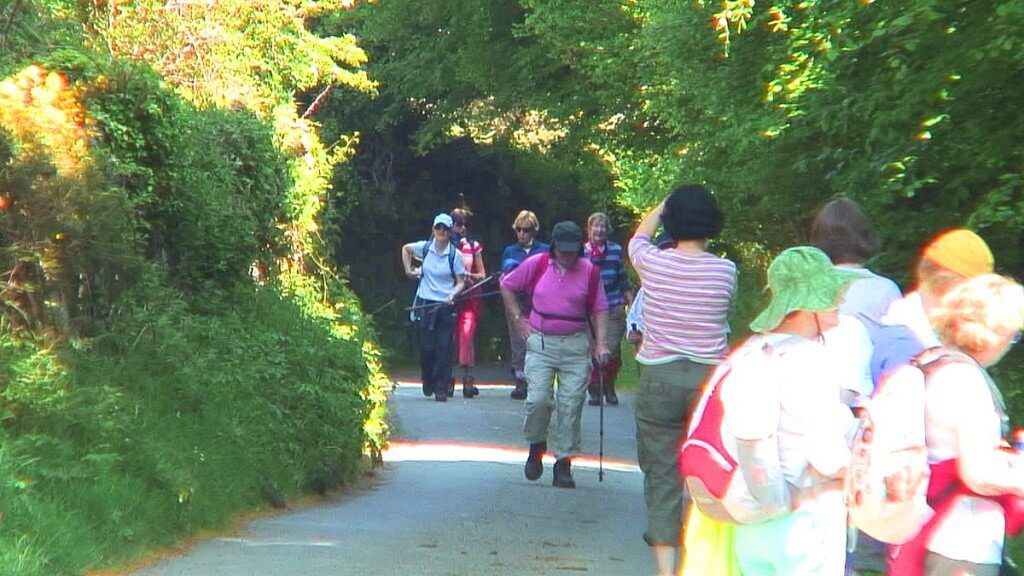 Jean takes a picture of hikers - Wicklow - Ireland