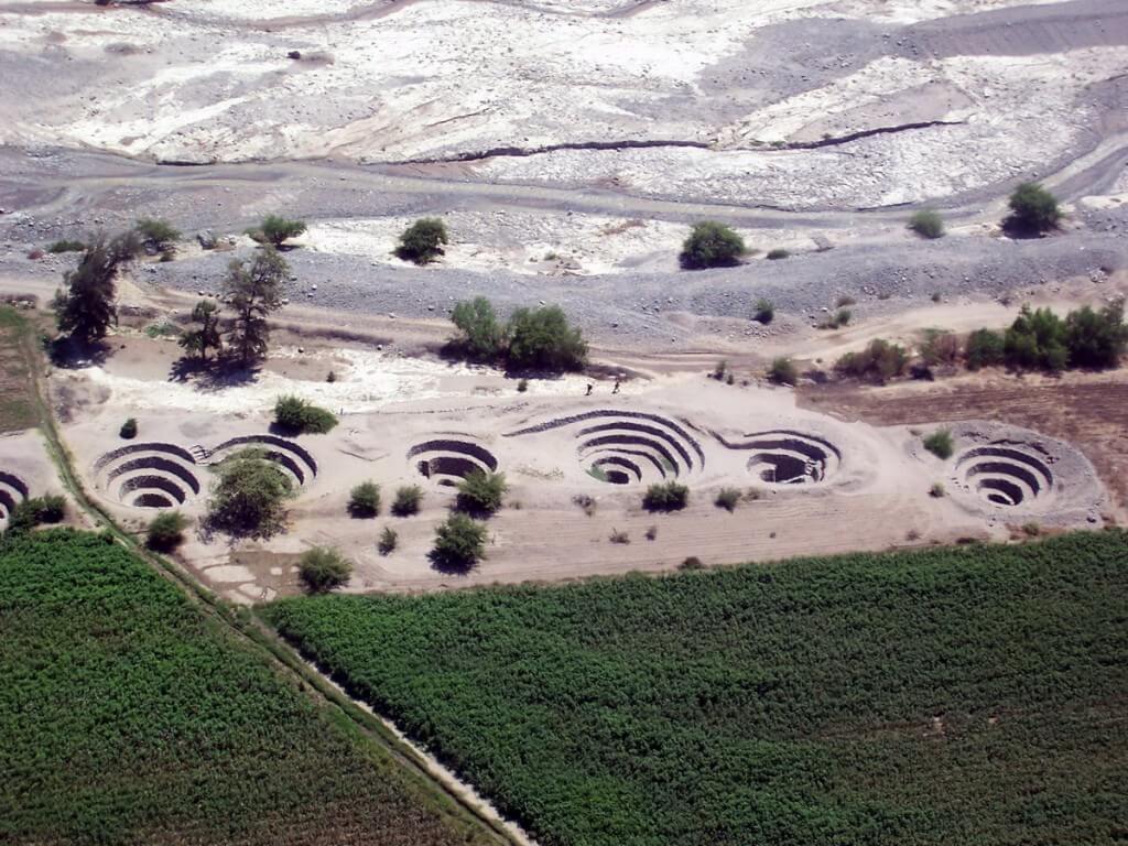 Nazca Puquios and Aqueduct system near Nazca, Peru, South America