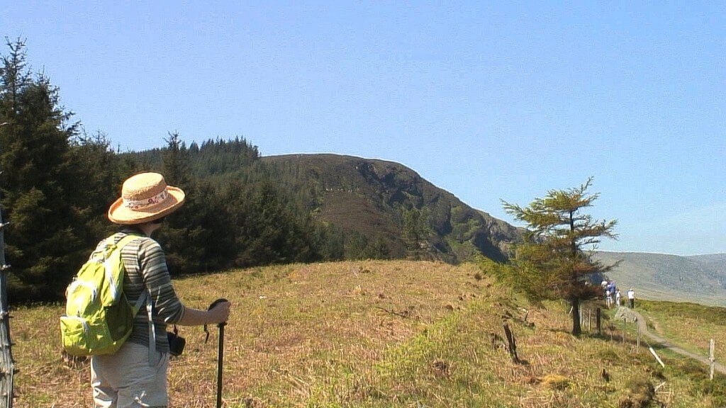 jean views mullacor mountain from the spinc hiking trail - wicklow mountains national park - ireland