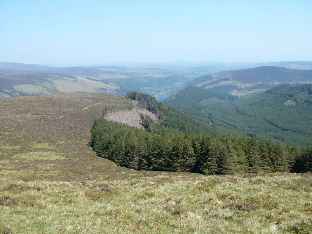 view of glendalough from prezen rock - wicklow mountains national park - ireland