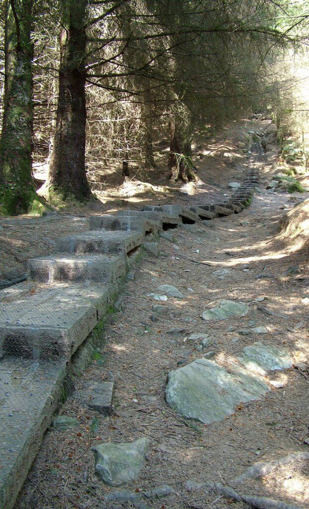 An image of a hiking trail built out of wood platforms in Wicklow Mountains National Park, County Wicklow, Ireland. Photography by Frame To Frame - Bob and Jean.