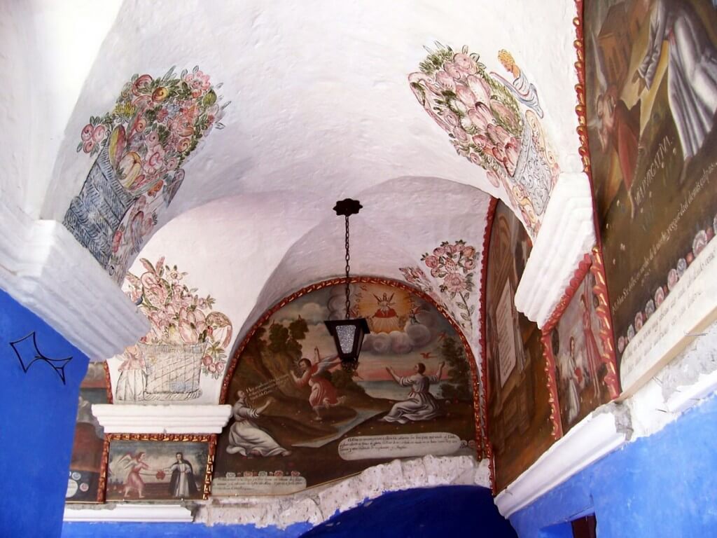 Painted ceiling of Orange Tree Cloister, Arequipa, Peru