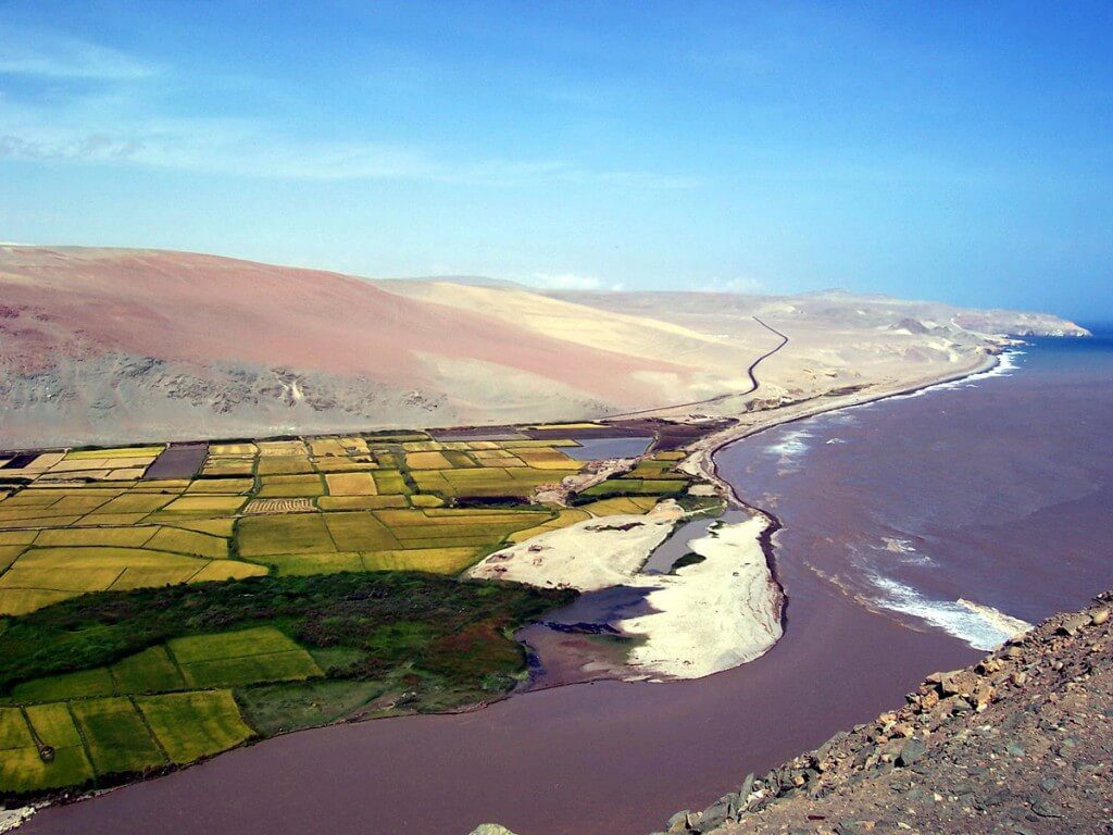 camana village along pan american highway - peru
