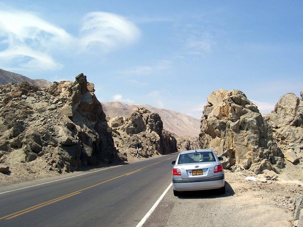 car pullover on pan american highway near nazca - peru - frame to frame