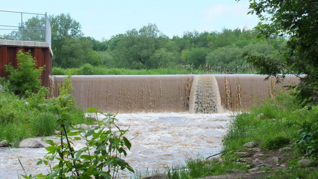 dam on green river - north of whitevale - ontario