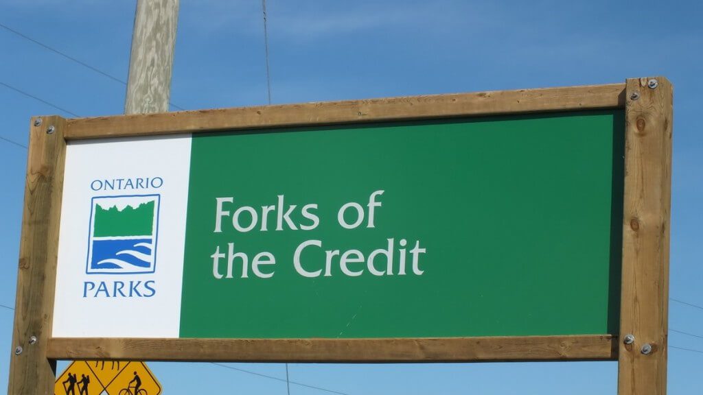 forks of the credit provincial park sign - caledon - ontario