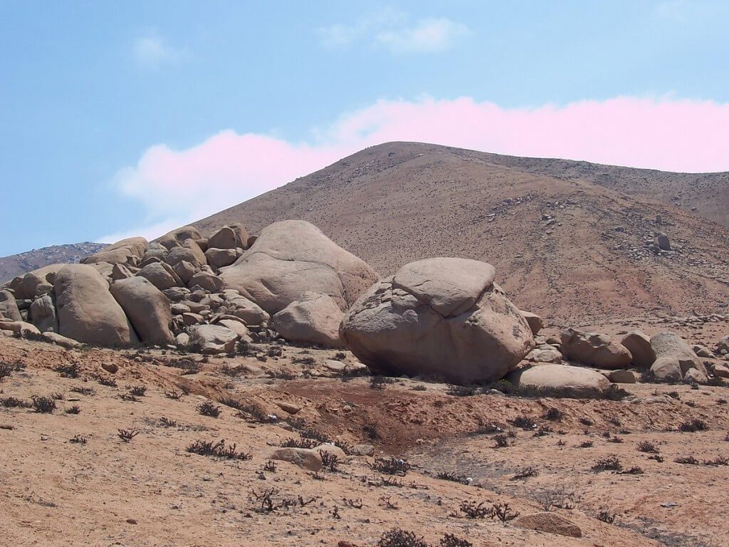 rock alongside pan american highway - nazca - peru - frame to frame