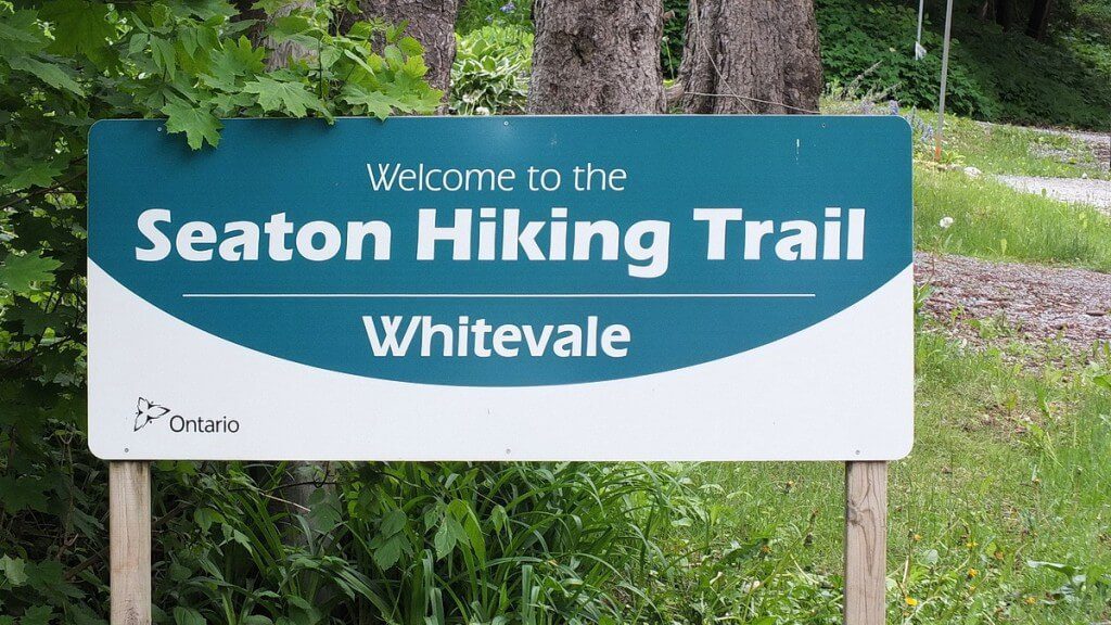 seaton hiking trail sign, whitevale, ontario