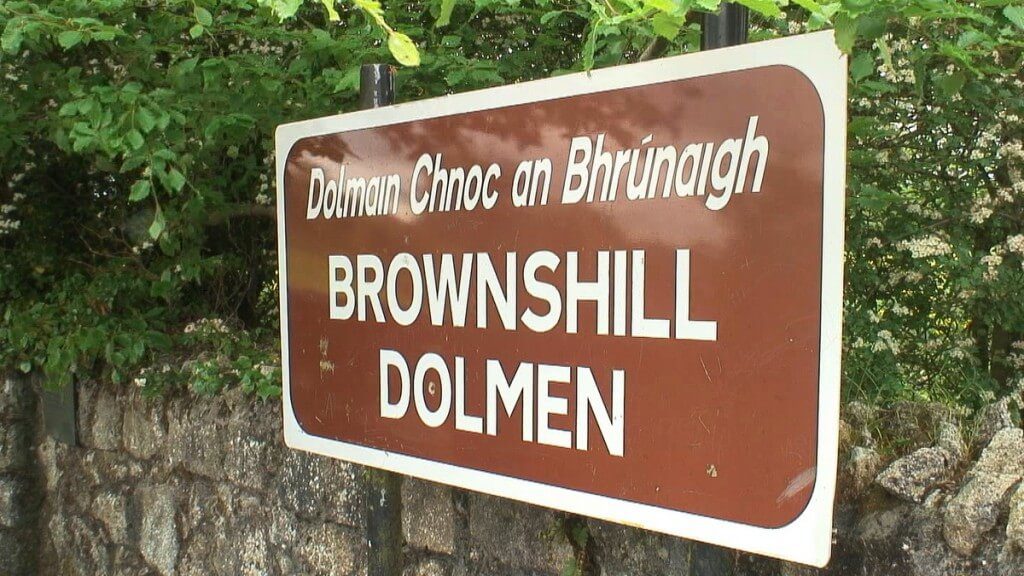 An image of the Brownshill Dolmen direction sign in County Carlow in Ireland. Photography by Frame To Frame - Bob and Jean.