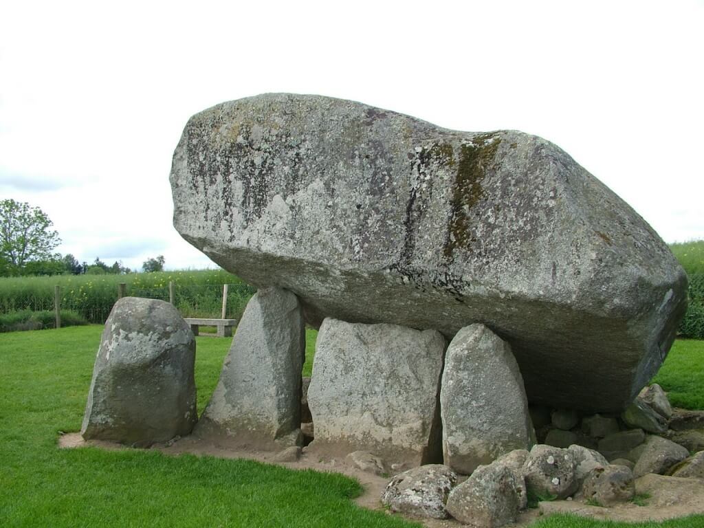 An image of the Brownshill Portal tomb in County Carlow in Ireland. Photography by Frame To Frame - Bob and Jean.