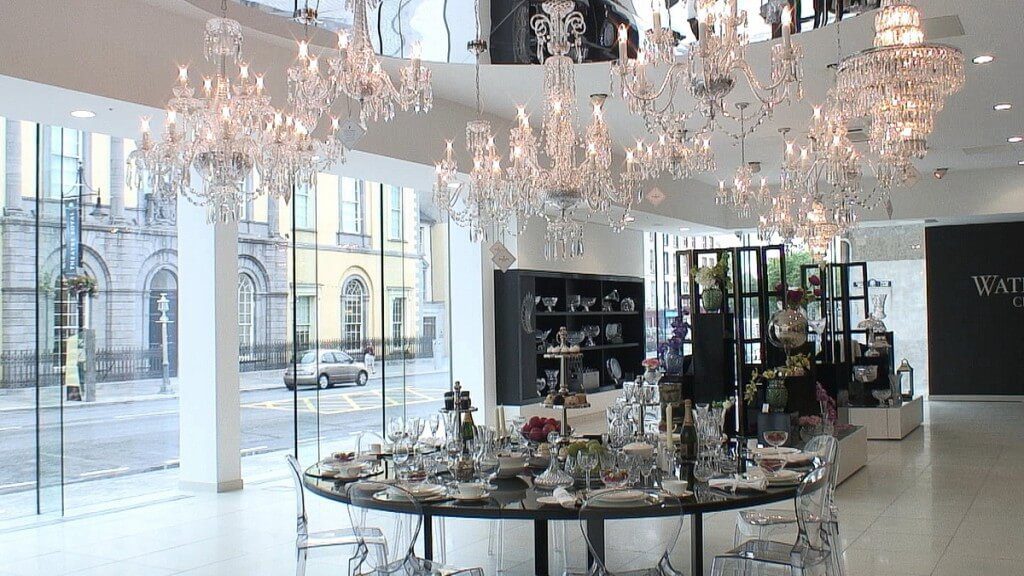 An image of the main showroom inside the House of Waterford Crystal in Waterford, Ireland. Photography by Frame To Frame - Bob and Jean