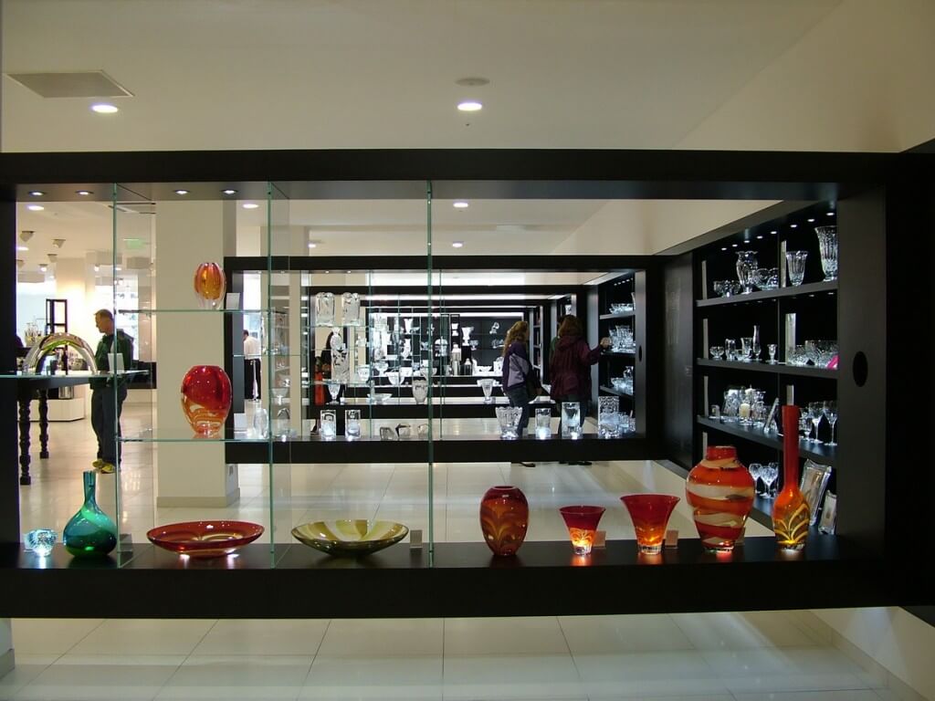An image of crystal glass vases at House of Waterford Crystal in Waterford, Ireland. Photography by Frame To Frame - Bob and Jean.