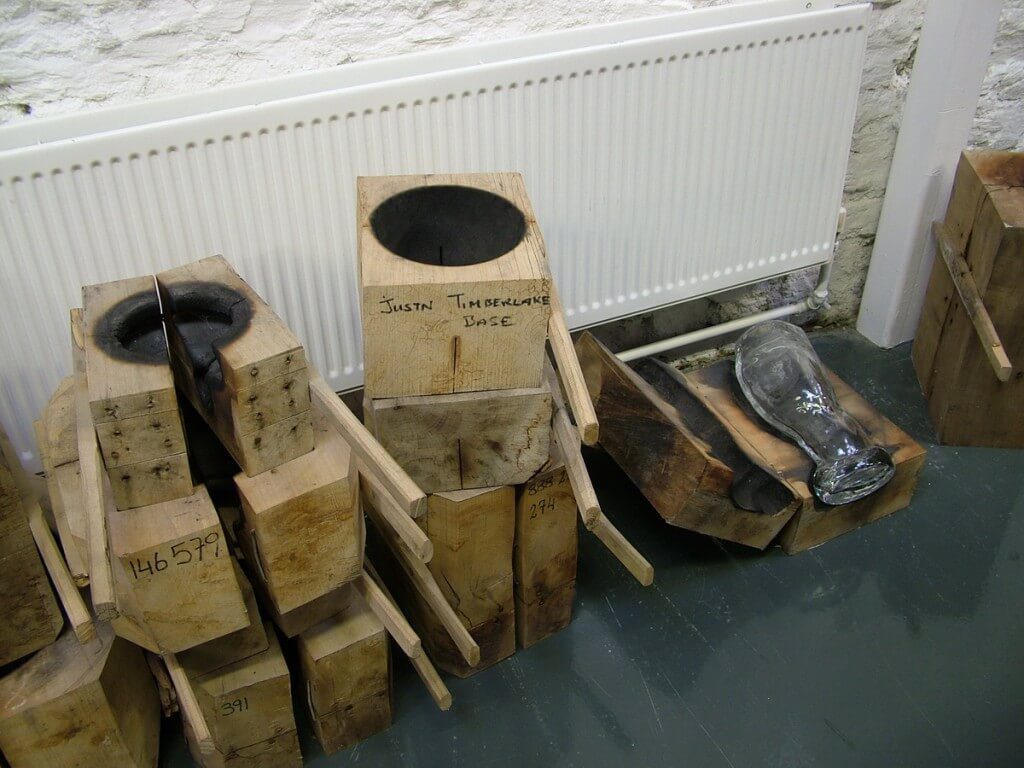 An image of wooden molds used to make crystal objects at Waterford Crystal plant in Waterford, Ireland. Photography by Frame To Frame - Bob and Jean.