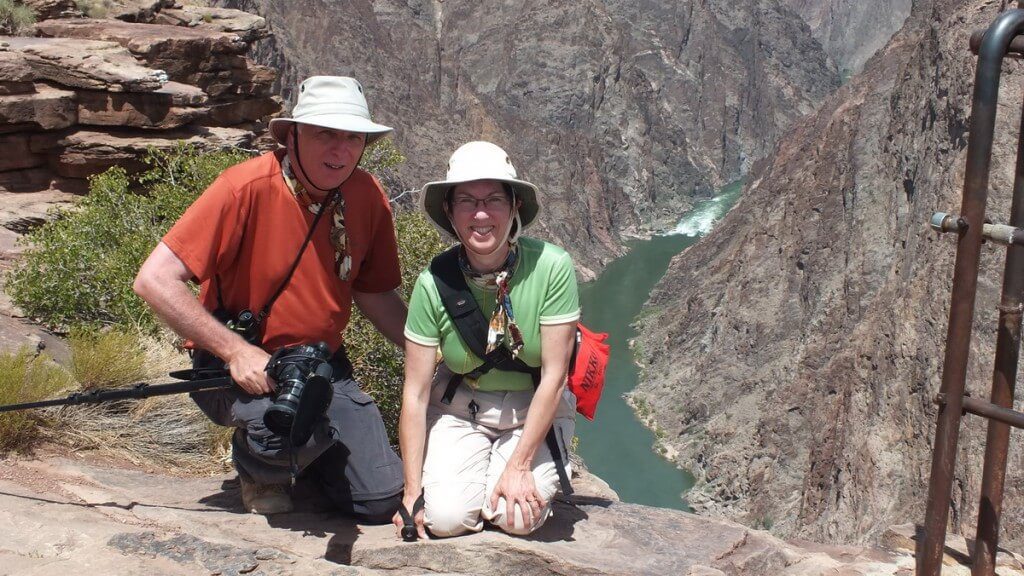 Jean & Bob on edge of Grand Canyon - Arizona