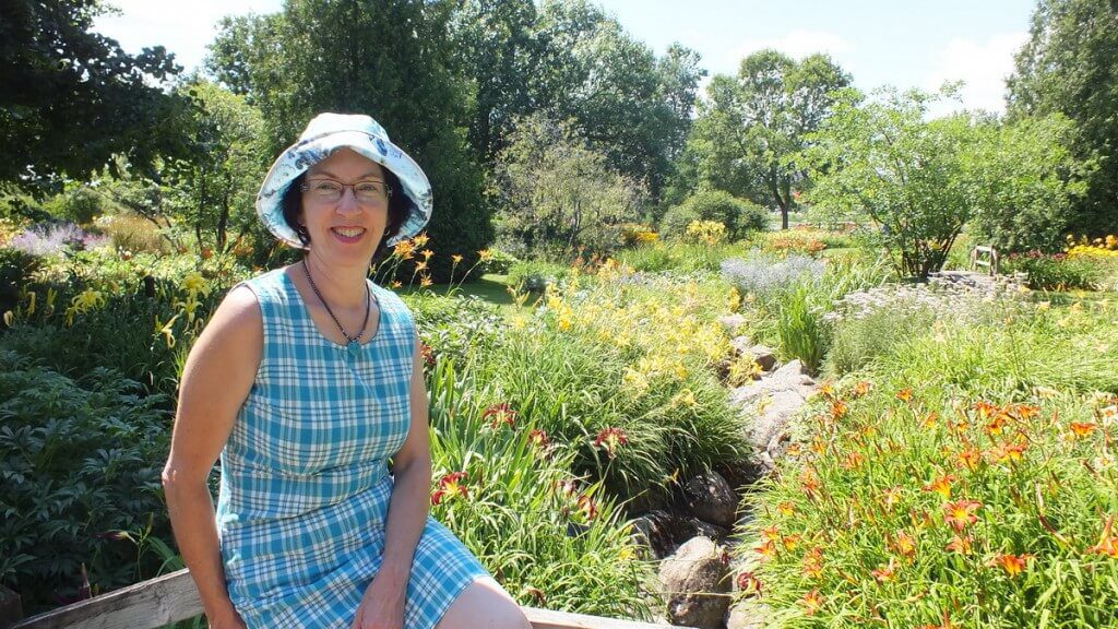 Jean in the Daylily garden,Montreal Botanical Garden