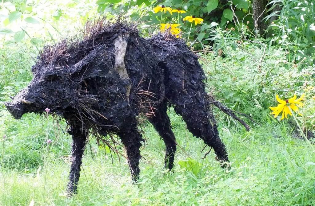 The Boars of Sally Island (one boar) - Mosaiculture Montreal Botancial Gardens