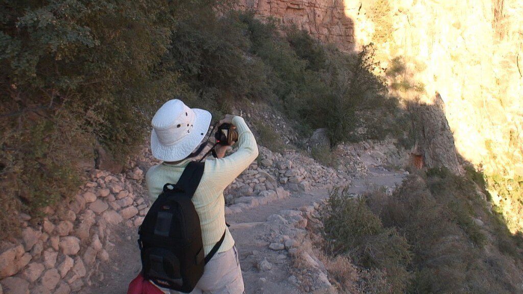 jean takes picture on bright angel trail