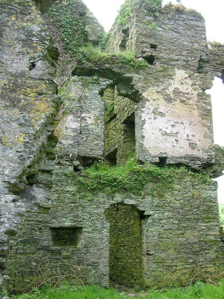 Coppinger's Court ruins, grass and stone walls, county cork, Ireland