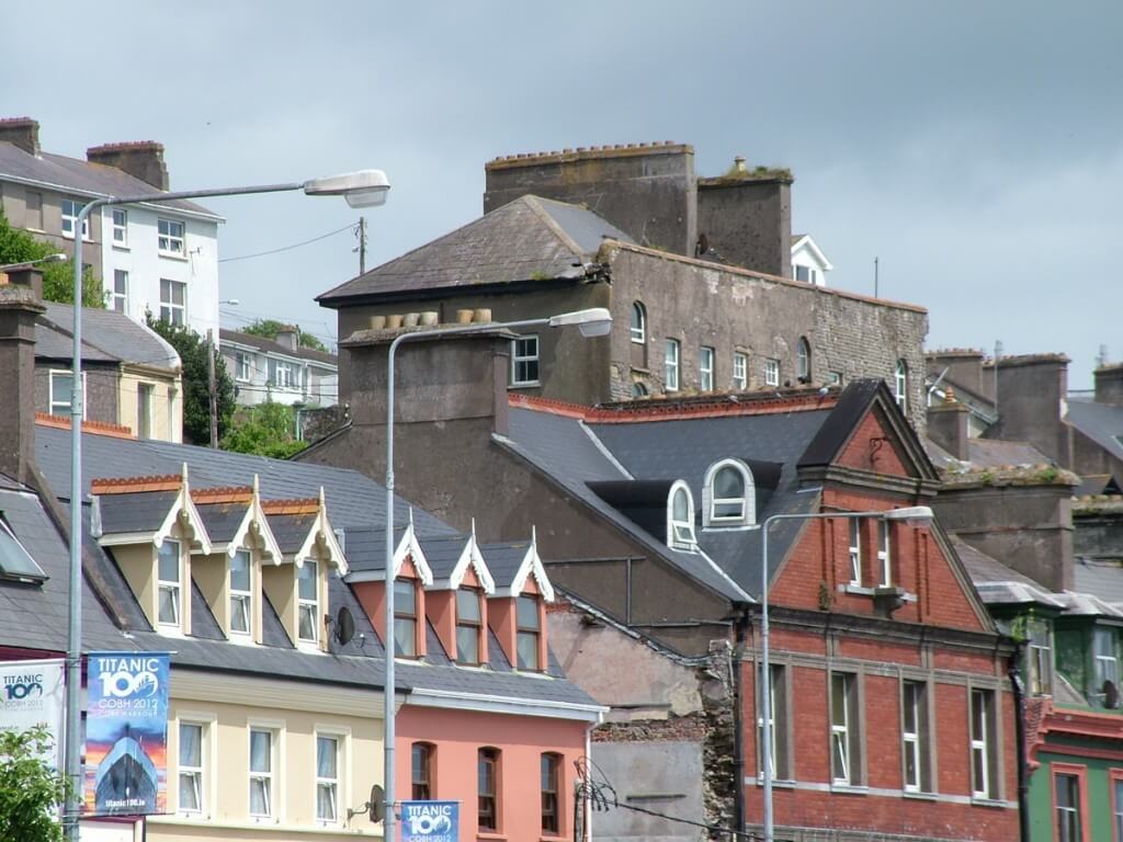 cobh, roof tops and walls, county cork , ireland