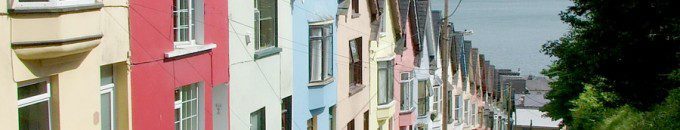 colorful row houses in cobh town
