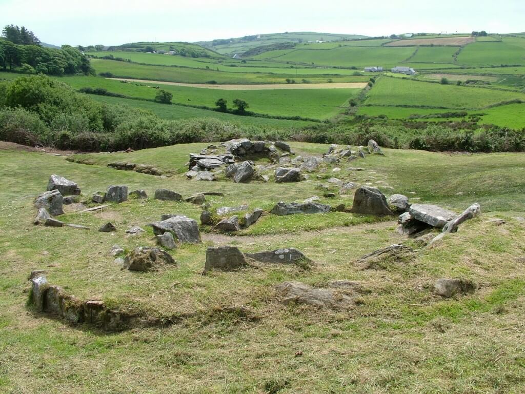 An image of the prehistoric ruins at the Fulacht Fiadh beside the Drombeg Stone Circle in County Cork, Ireland. Photography by Frame To Frame - Bob and Jean
