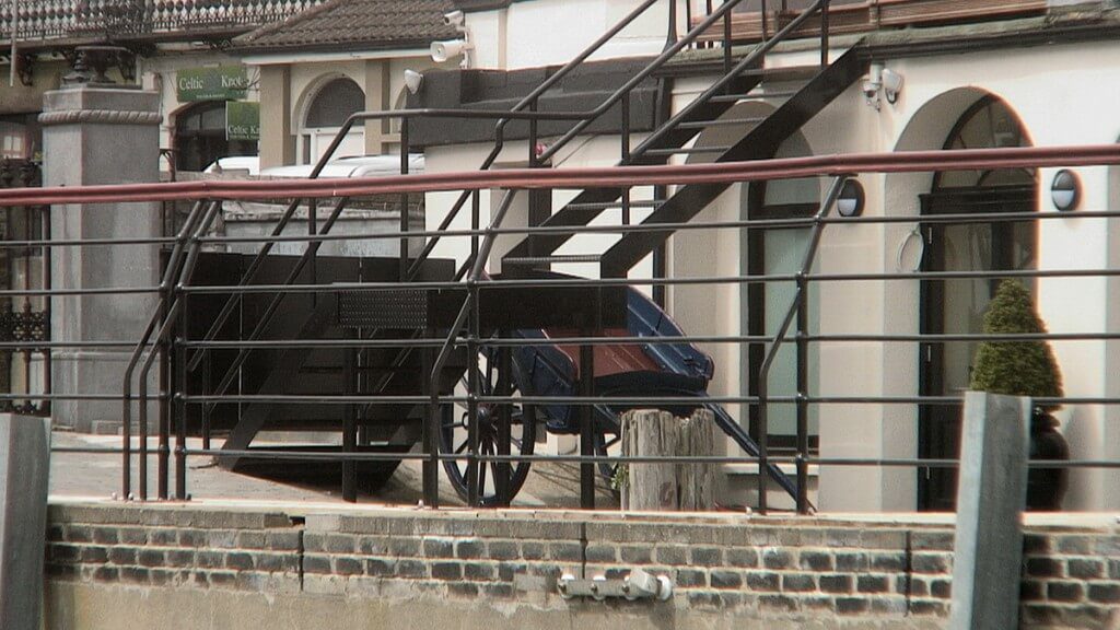 luggage cart on wharf of White Star Line's, Titanic final departure wharf, cobh, ireland