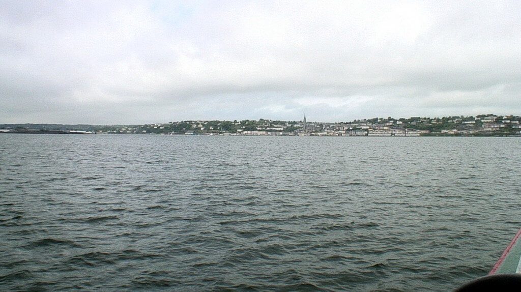view of cobh town from titanic's last anchorage spot, cobh town, county cork, ireland