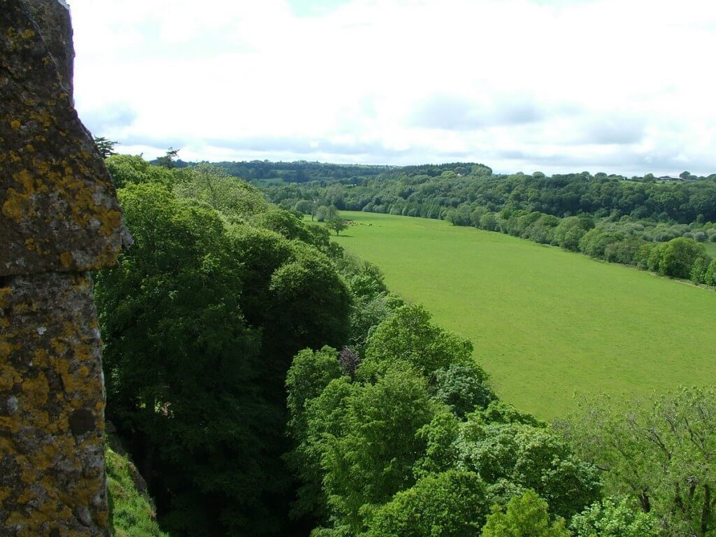 green fields beside blarney castle, ireland