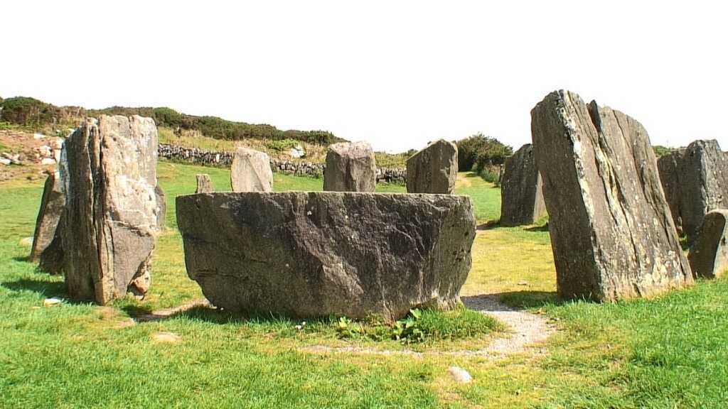 An image of the recumbent axial stone at the Drombeg Stone Circle near Glandore in County Cork in Ireland. Photography by Frame To Frame - Bob and Jean.