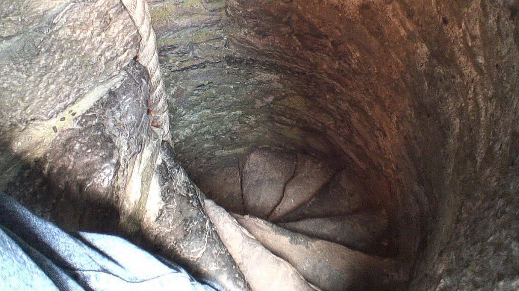 An image of the stone steps inside the Blarney Castle tower near Cork in Ireland. Photography by Frame To Frame - Bob and Jean.