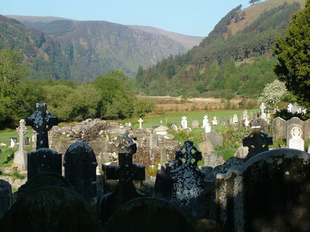 Glendalough graveyard and Wicklow Mountains - Ireland