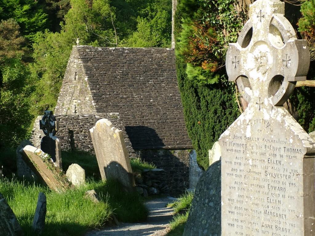 photograph of St. Kevin's Church at Glendalough, Co. Wicklow, Ireland.