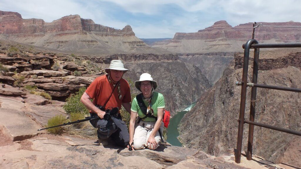 bob and jean at plateau point lookout at the grand canyon 