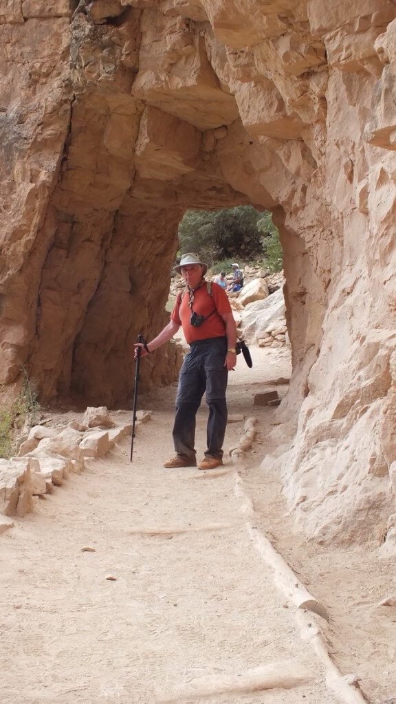 bob back at the top of the bright angel trail in the grand canyon