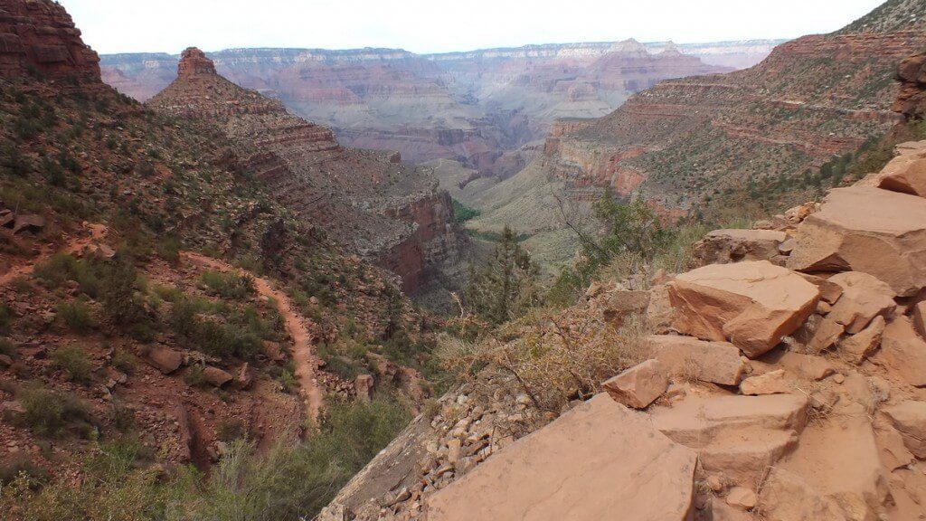 bright angel trail at the grand canyon